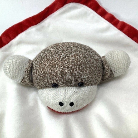 BABY Starters Sock Monkey Lovey Rattle Security Blanket Plush Stuffed Animal - Picture 2 of 7